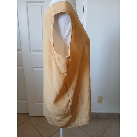 VINTAGE Anna and Frank Yellow 100% Silk Blouse Size XL Retro Office Cute Top - Picture 4 of 12